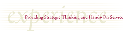 Experience: Providing Strategic Thinking and Hands-On Service